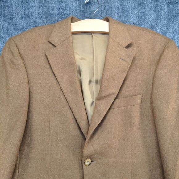 John W. Nordstrom Men's Blazer Suit Jacket Brown Actual 40x31.5 Cashmere - Picture 3 of 14